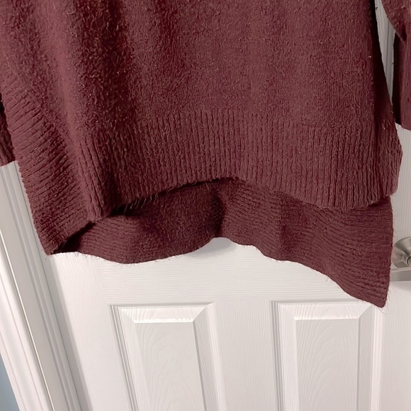 Dex Asymmetrical Burgundy Sweater - Picture 2 of 4